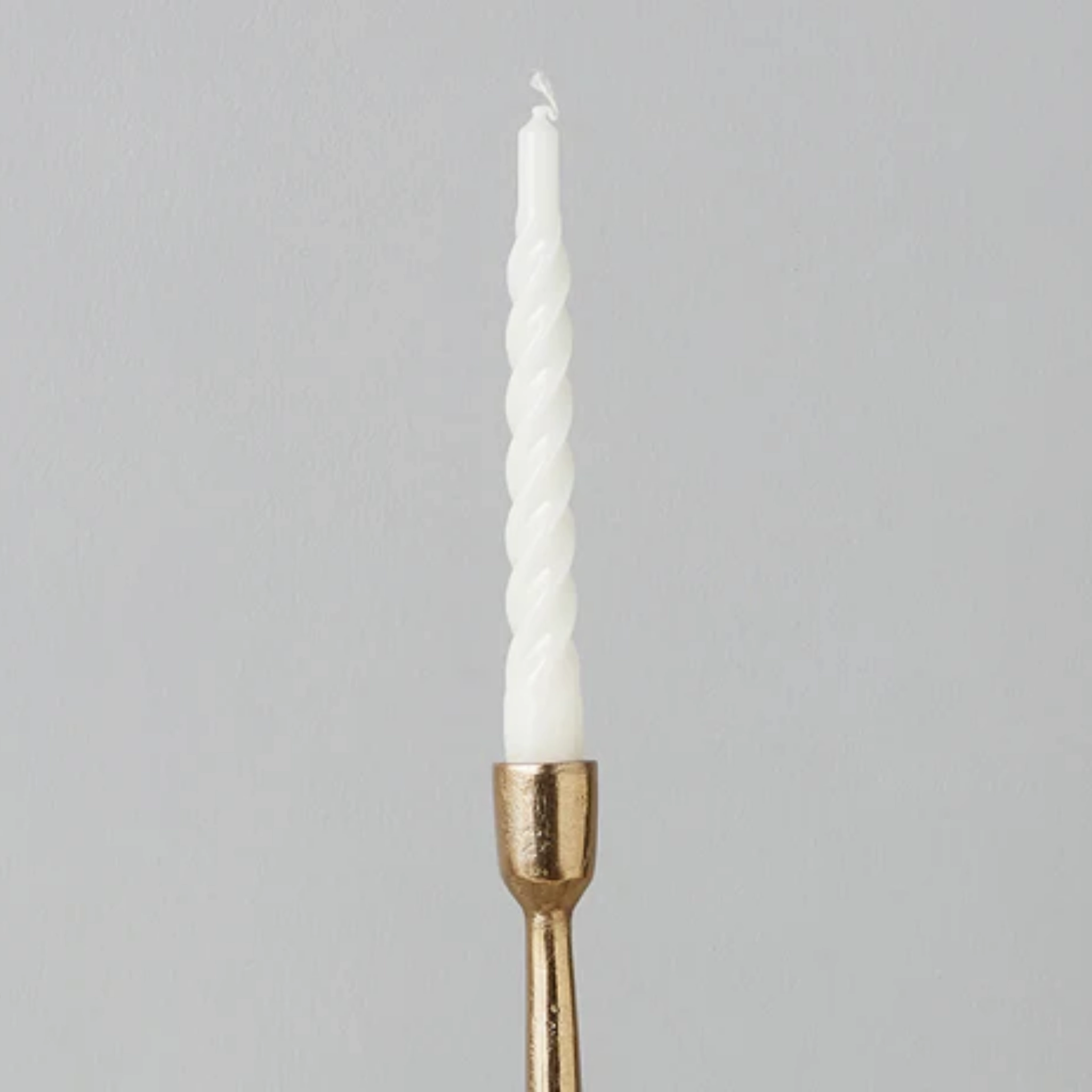 Set of Six White Twisted Taper Candles