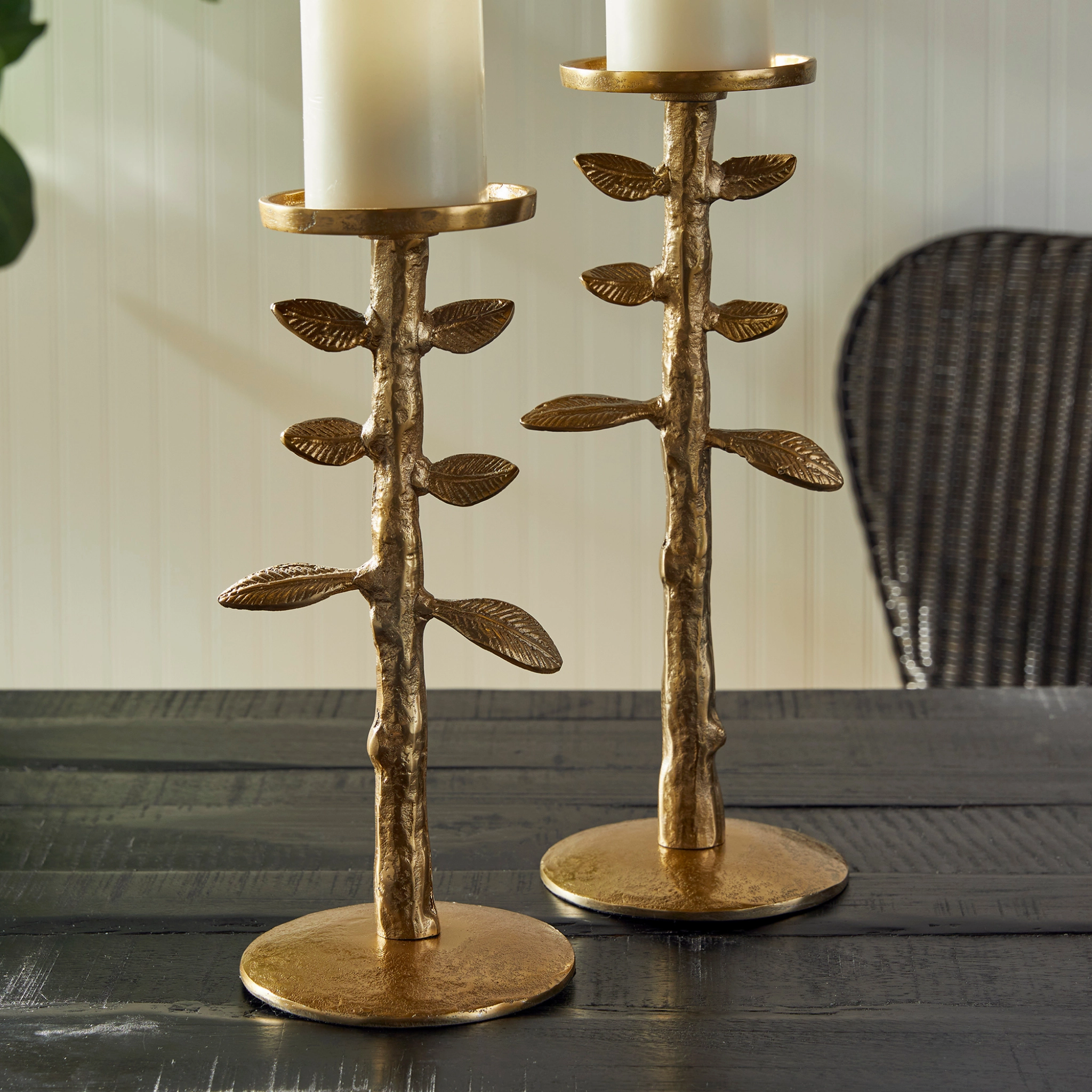 Set of Two Brier Candle Stands