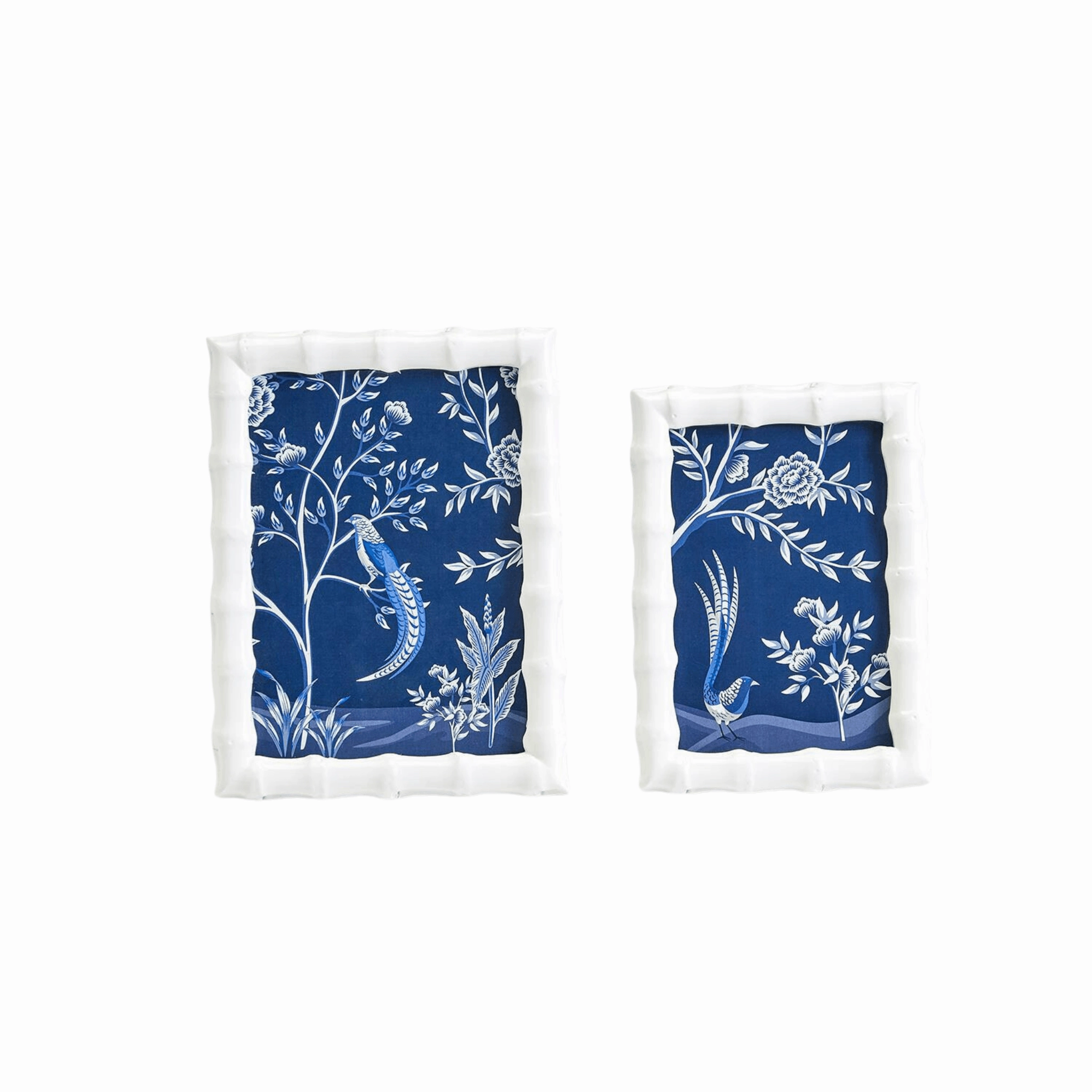 Set of Two Glossy White Faux Bamboo Picture Frames