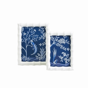 Set of Two Glossy White Faux Bamboo Picture Frames home display ornament