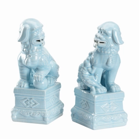 Set of Two Hawaiian Breeze Foo Dogs home display ornament