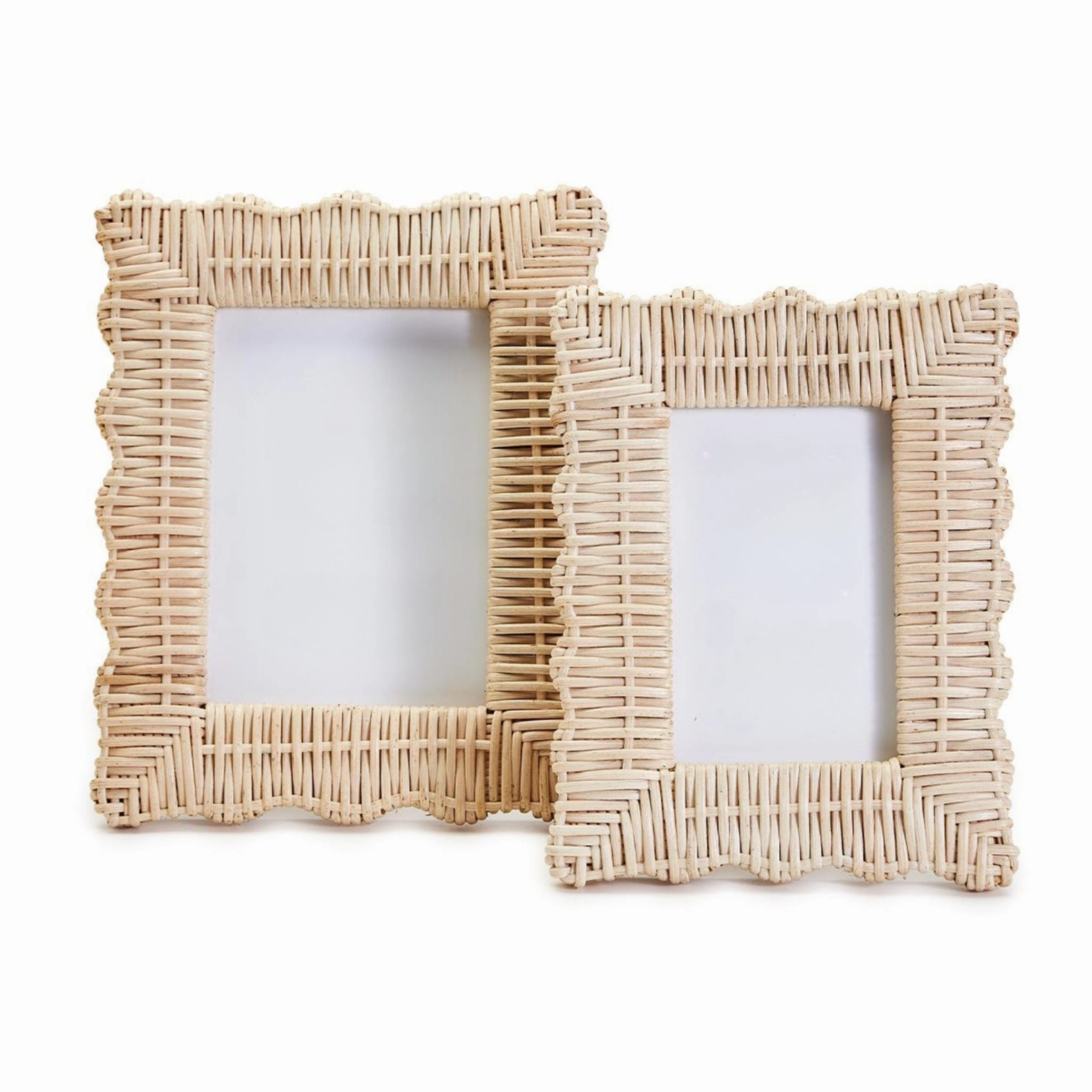 Set of Two Wicker Weave Photo Frames