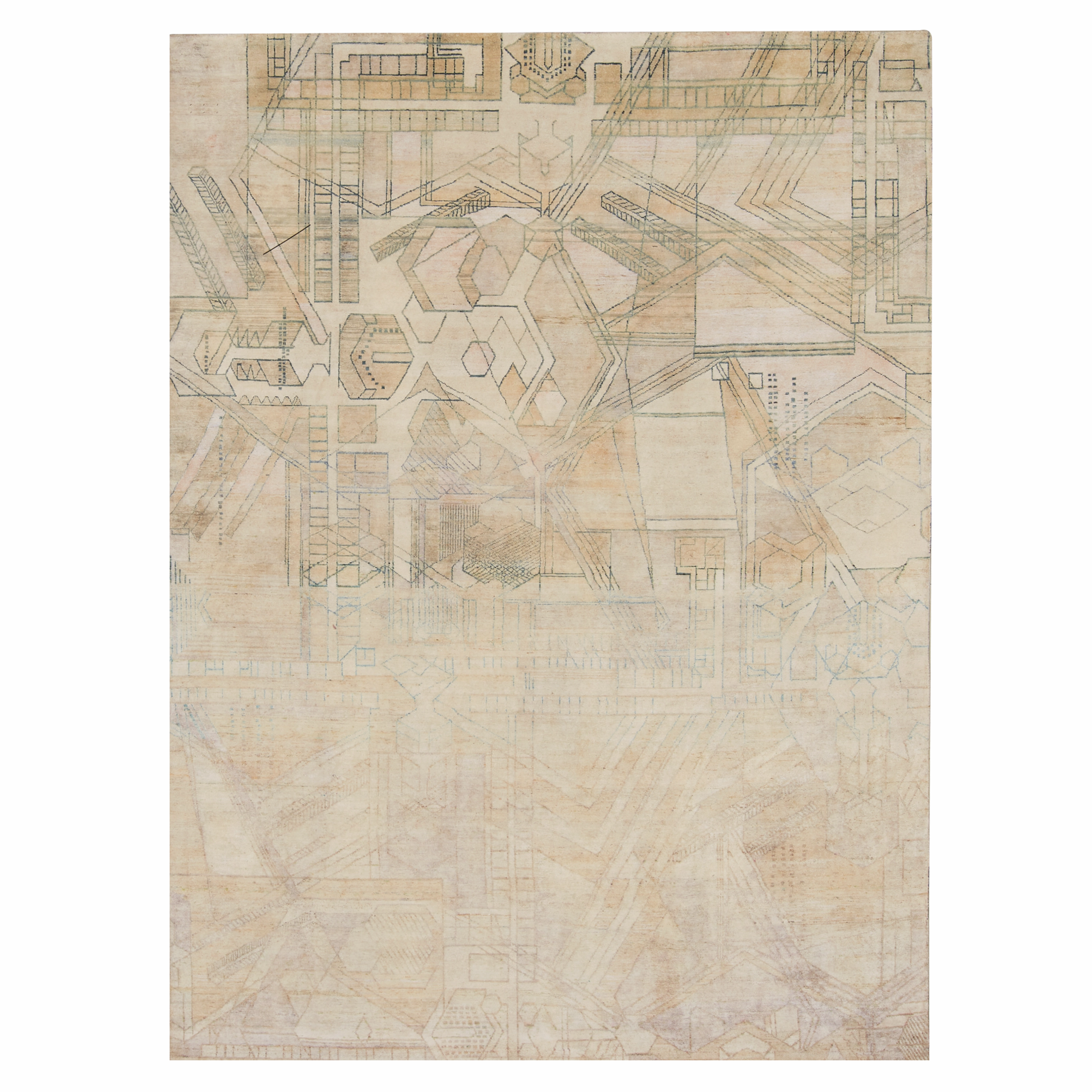 Shadow Dd-269 Silver minimalist everyday rug
