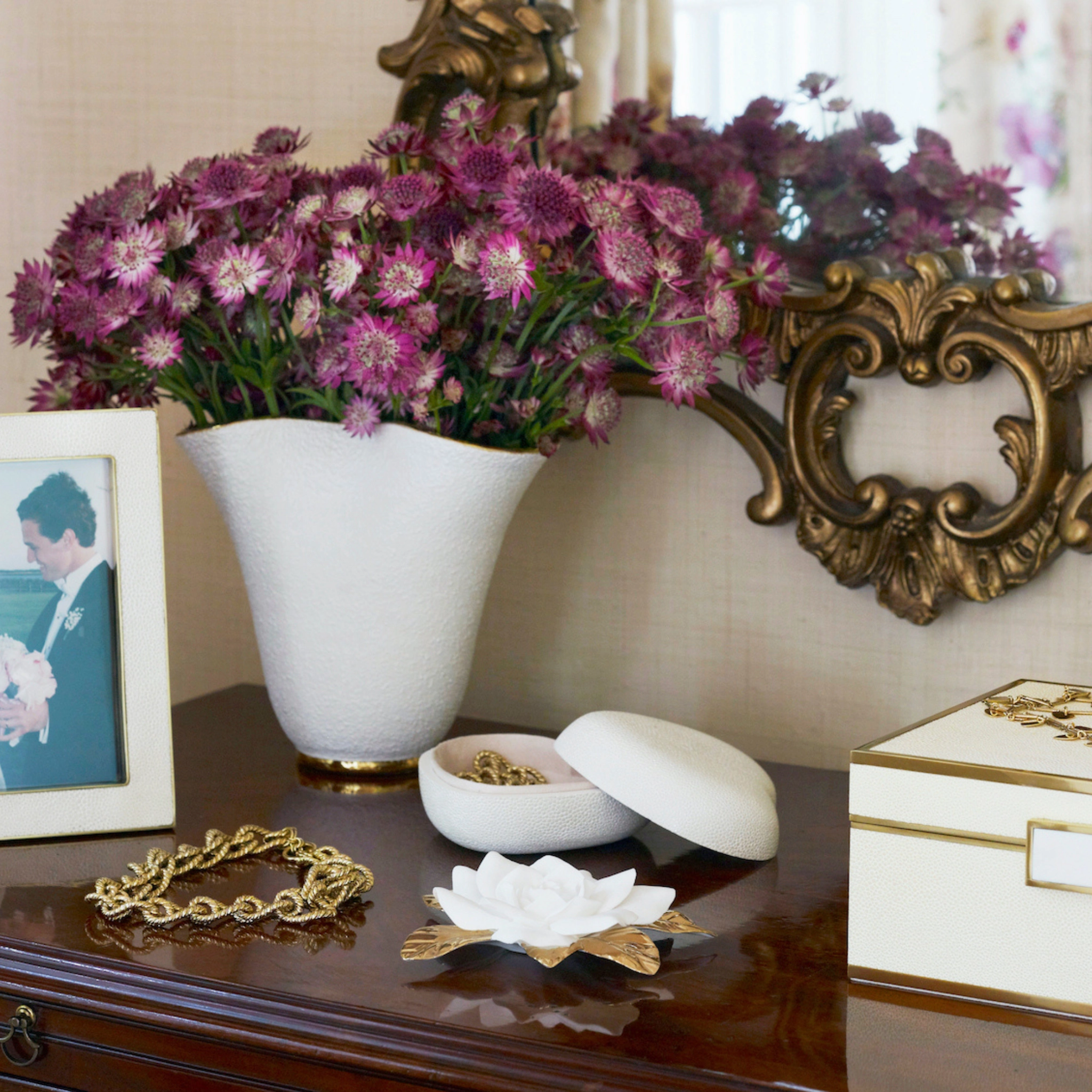 Shagreen Heart Box, Cream