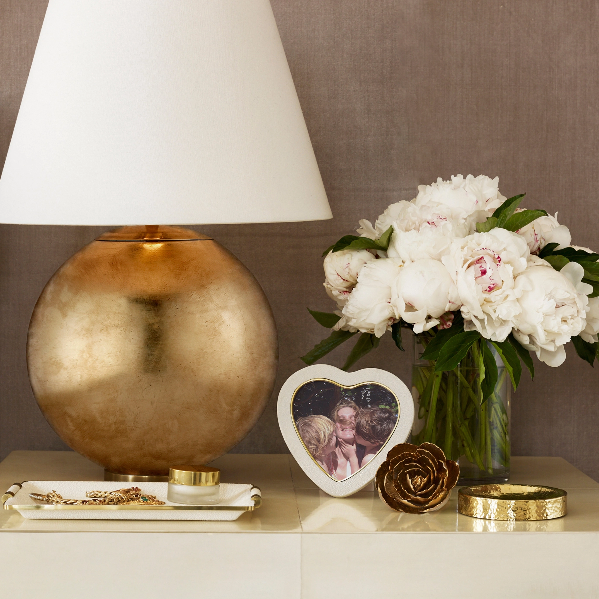 Shagreen Heart Frame, Cream