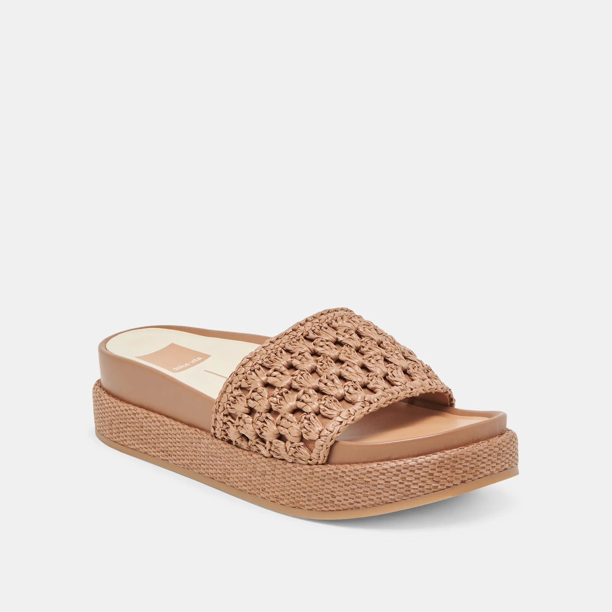 SIDONA SANDALETTEN BRAUN RAFFIA