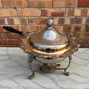 SILVER PLATE CHAFING DISH interior room decor