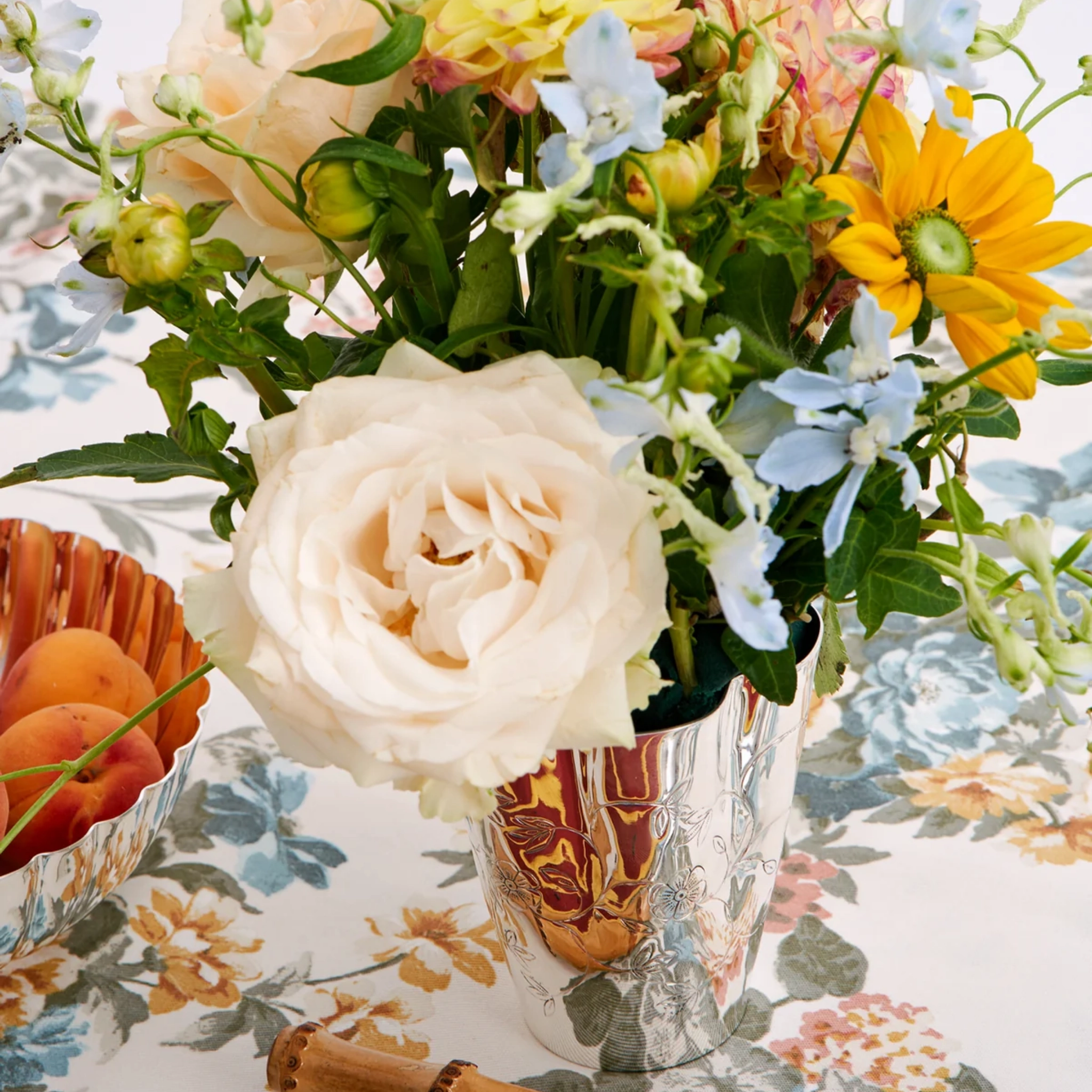 Silver Plated Hand Carved Vase