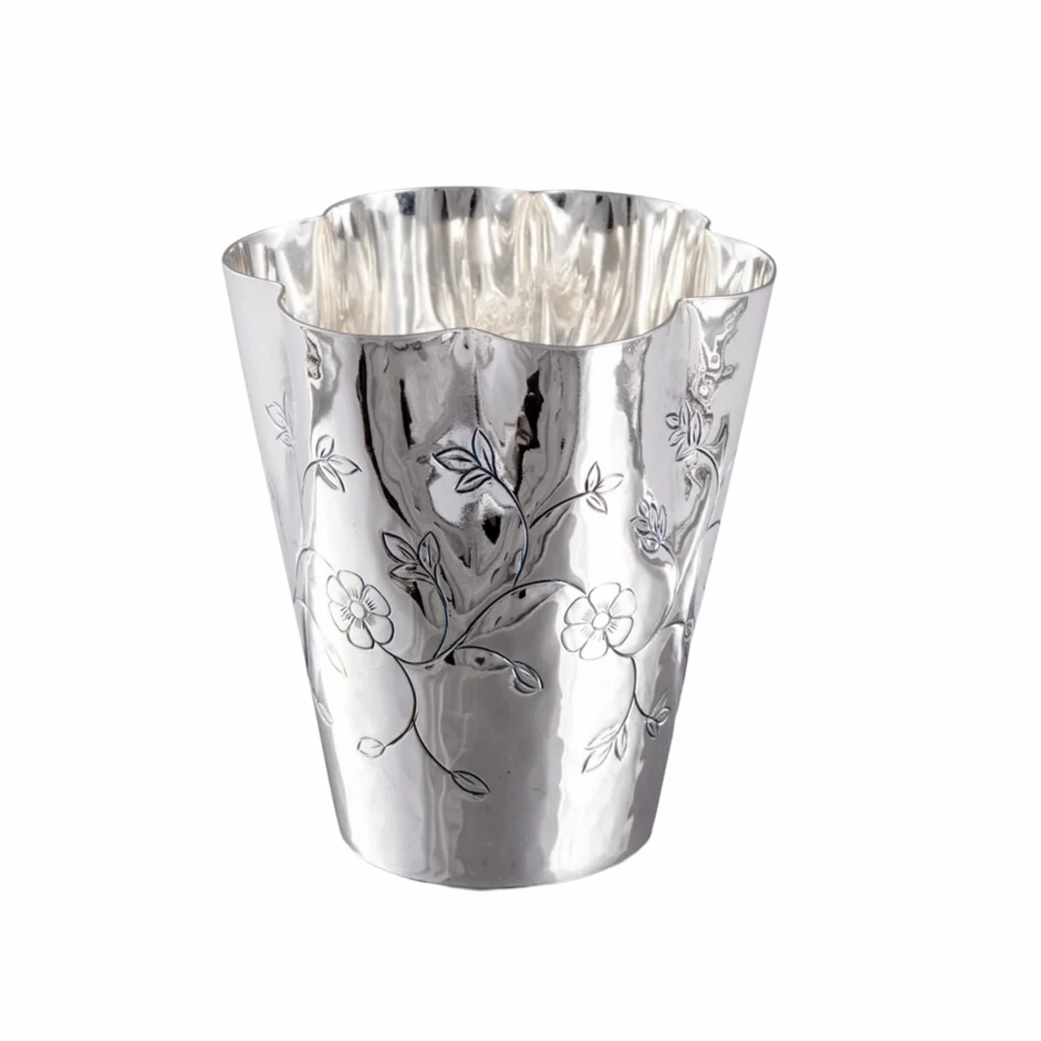 Silver Plated Hand Carved Vase home display ornament