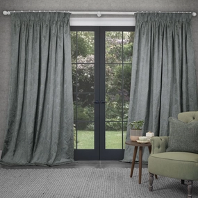 Sitara Embroidered Pencil Pleat Curtains Lead patterned fashion rug  