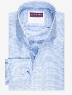 Slim Fit Puppytooth Einfachbund Blau