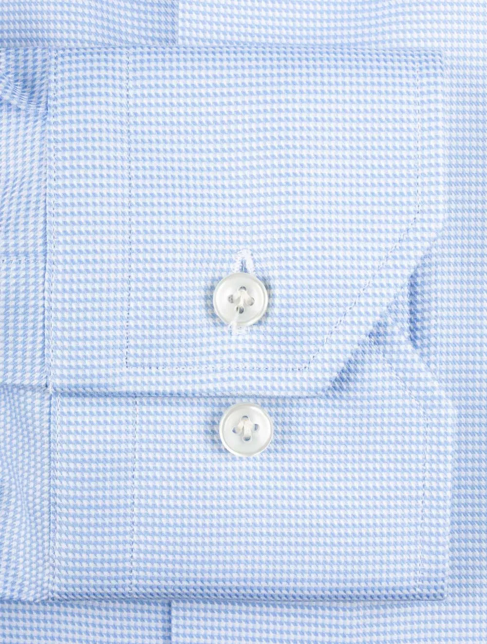 Slim Fit Puppytooth Einfachbund Blau