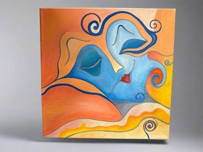 SMALL AMELIA SHIPMAN ABSTRACT PAINTING classic mural painting