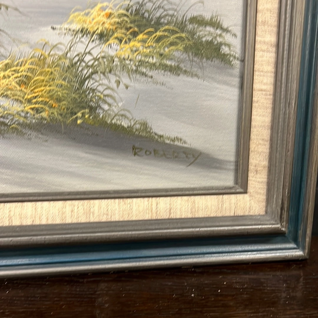 SMALL BEACH SCENE OIL PAINTING ON CANVAS