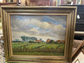 SMALL BELGIAN LANDSCAPE OIL PAINTING-SIGNED ZOON classic mural painting