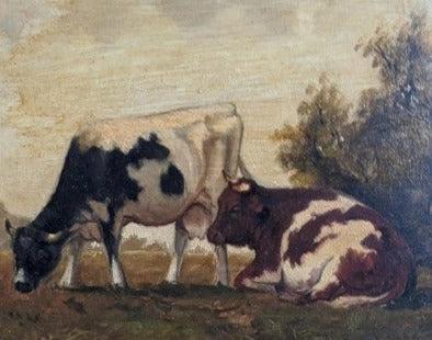 SMALL BOVINE OIL PAINTING