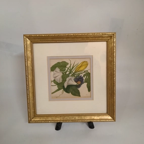 SMALL FRAMED FLORAL WATERCOLOR classic mural painting