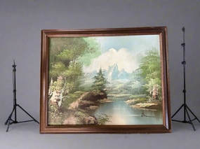 SMALL FRAMED LANDSCAPE OIL PAINTING classic mural painting