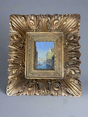 SMALL GOLD THICK FRAMED VENICE OIL PAINTING classic mural painting