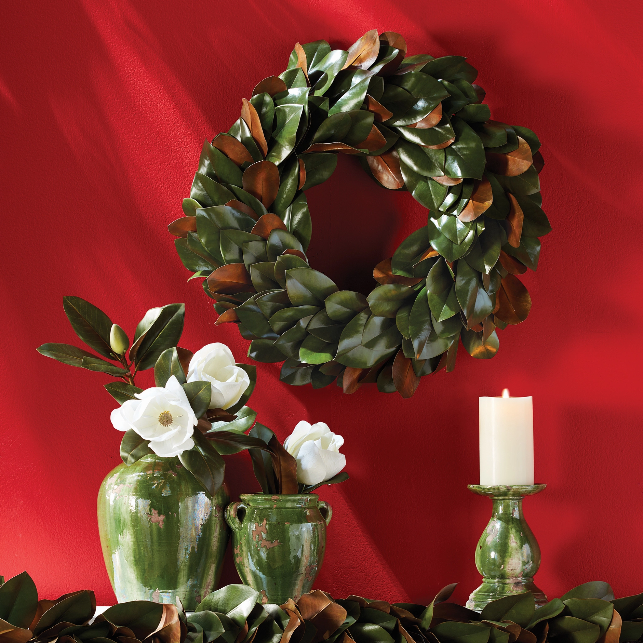 Small Grand Magnolia Leaf Wreath