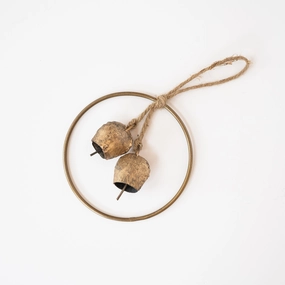Small Hoop Wind Chime With Copper Bells dreamcatcher wall hanging