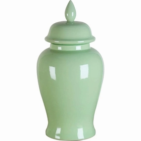 Small Lime Green Porcelain Temple Jar home display ornament