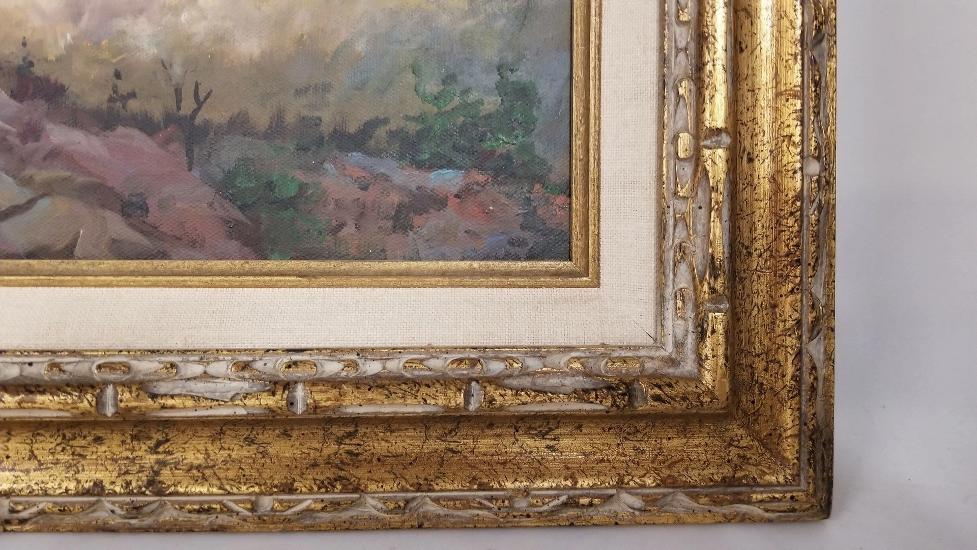 SMALL OIL PAINTING OF DEER AND MOUNTAIN BY JOE R. ROBERTS