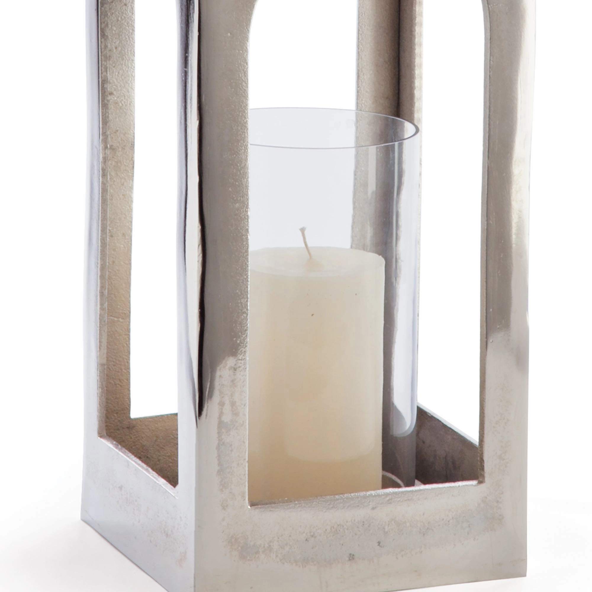 Small Polished Aluminum Lantern
