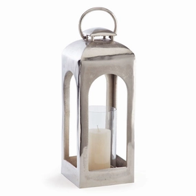 Small Polished Aluminum Lantern home display ornament