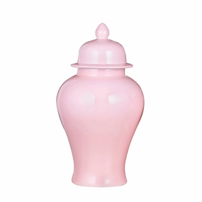 Small Porcelain Blush Pink Temple Jar home display ornament