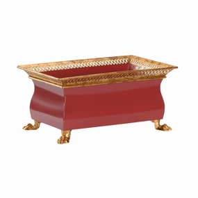 Small Red French Planter home display ornament