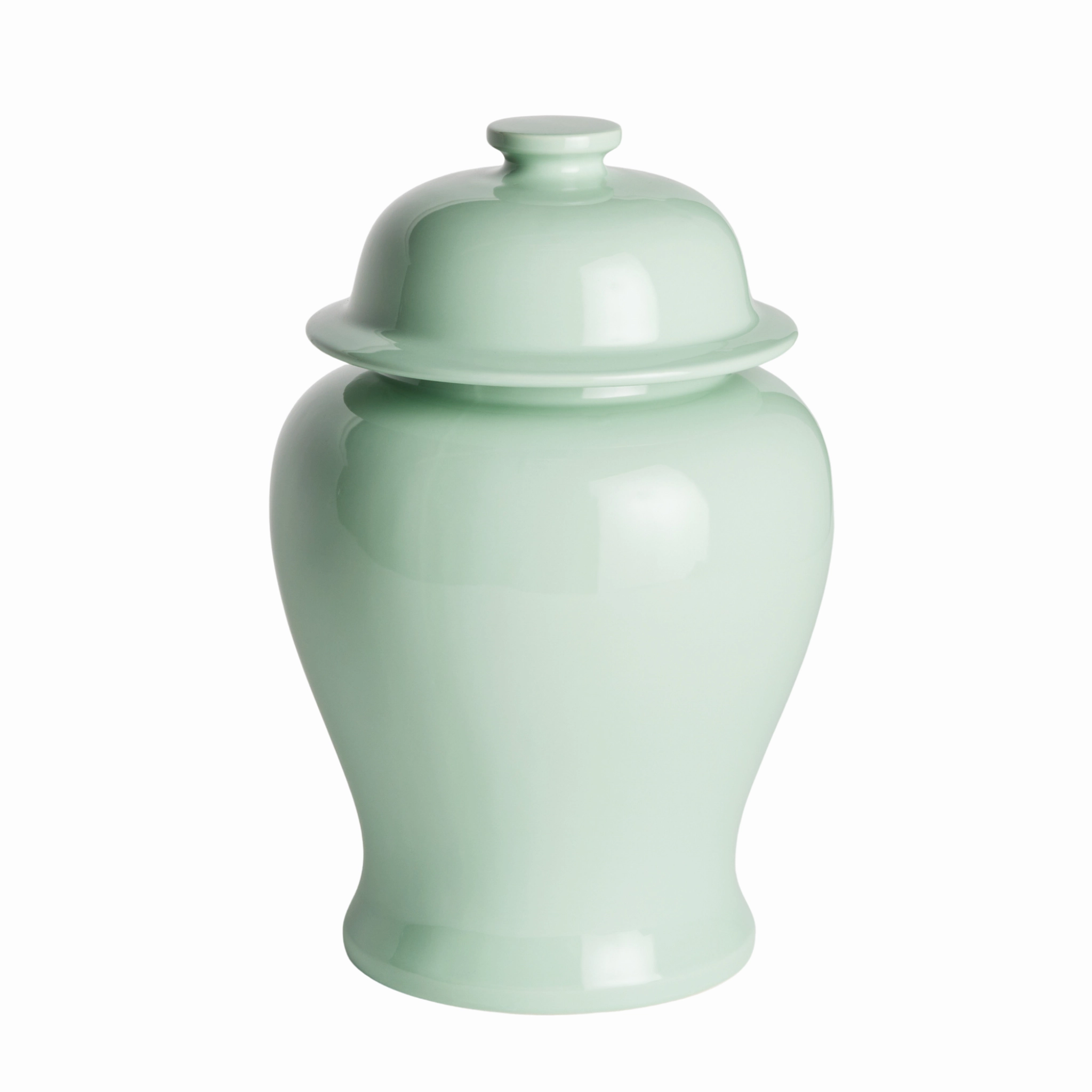 Small Sage Green Koa Wide Lidded Ginger Jar