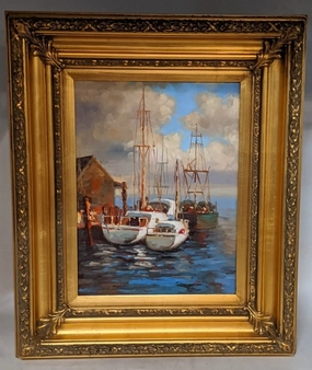 SMALL SAILBOAT OIL PAINTING ON CANVAS classic mural painting