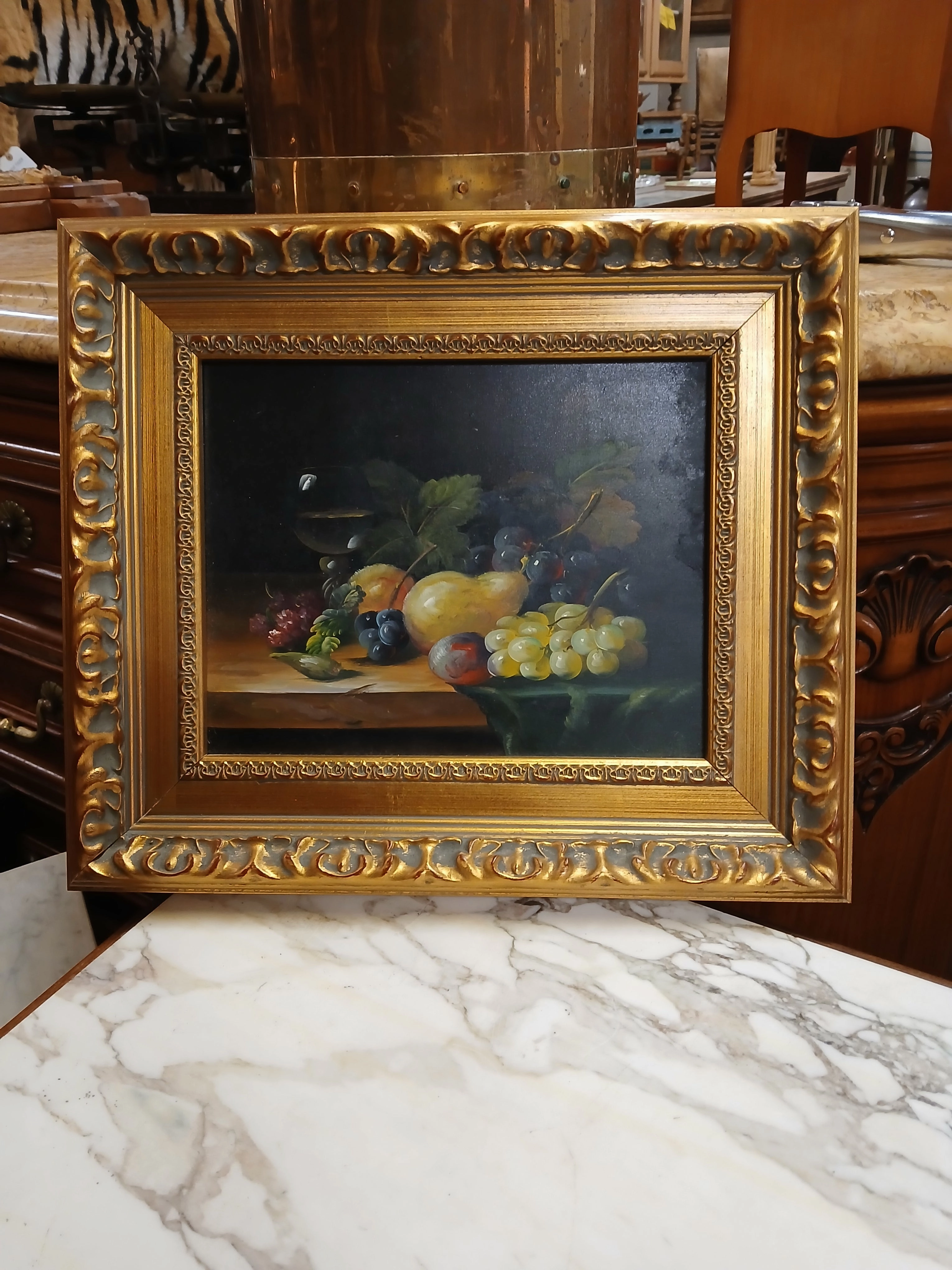 SMALL STILL LIFE FRUIT OIL PAINTING ON BOARD