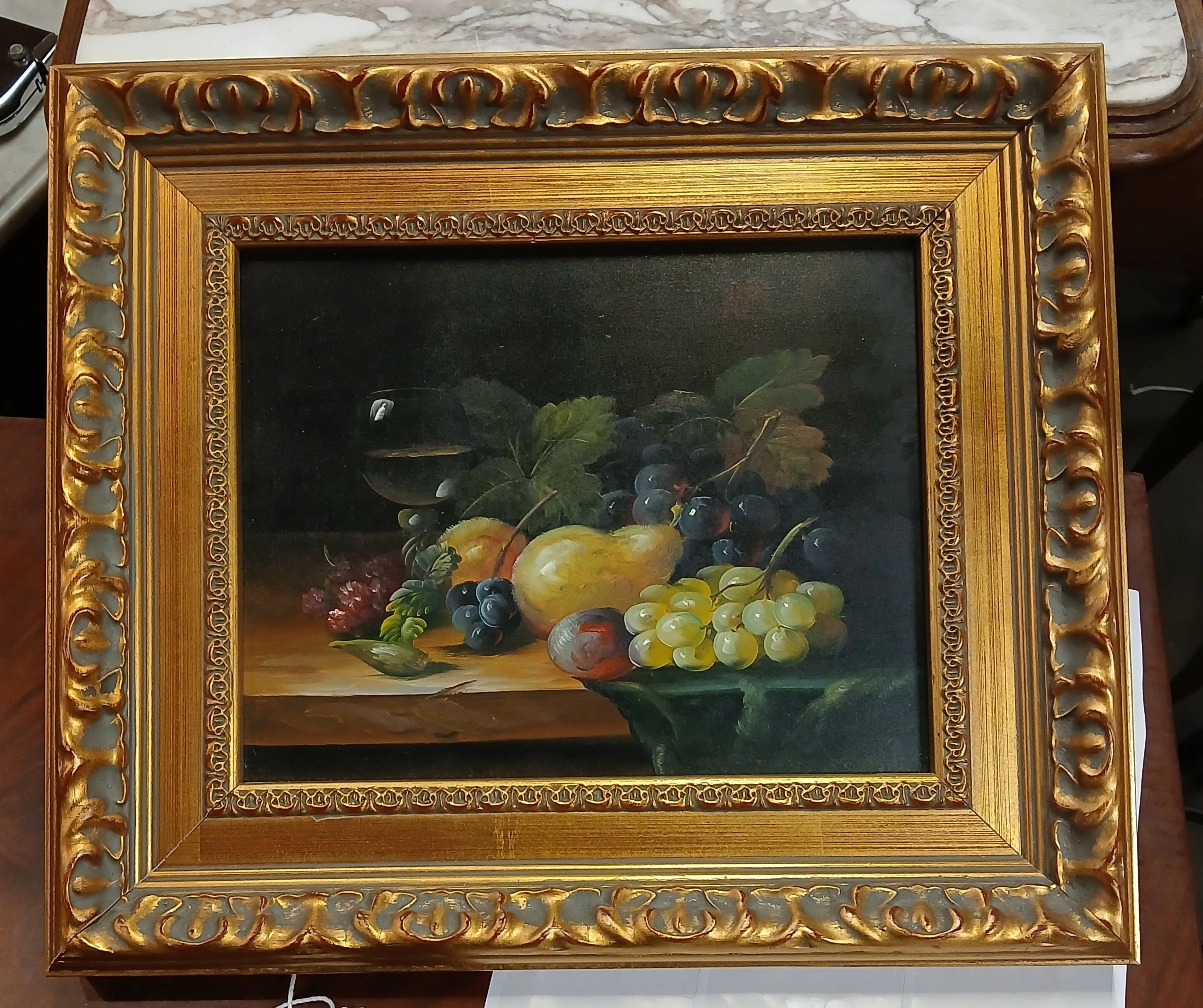 SMALL STILL LIFE FRUIT OIL PAINTING ON BOARD classic mural painting