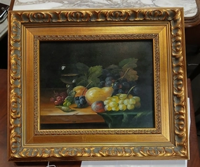 SMALL STILL LIFE FRUIT OIL PAINTING ON BOARD classic mural painting
