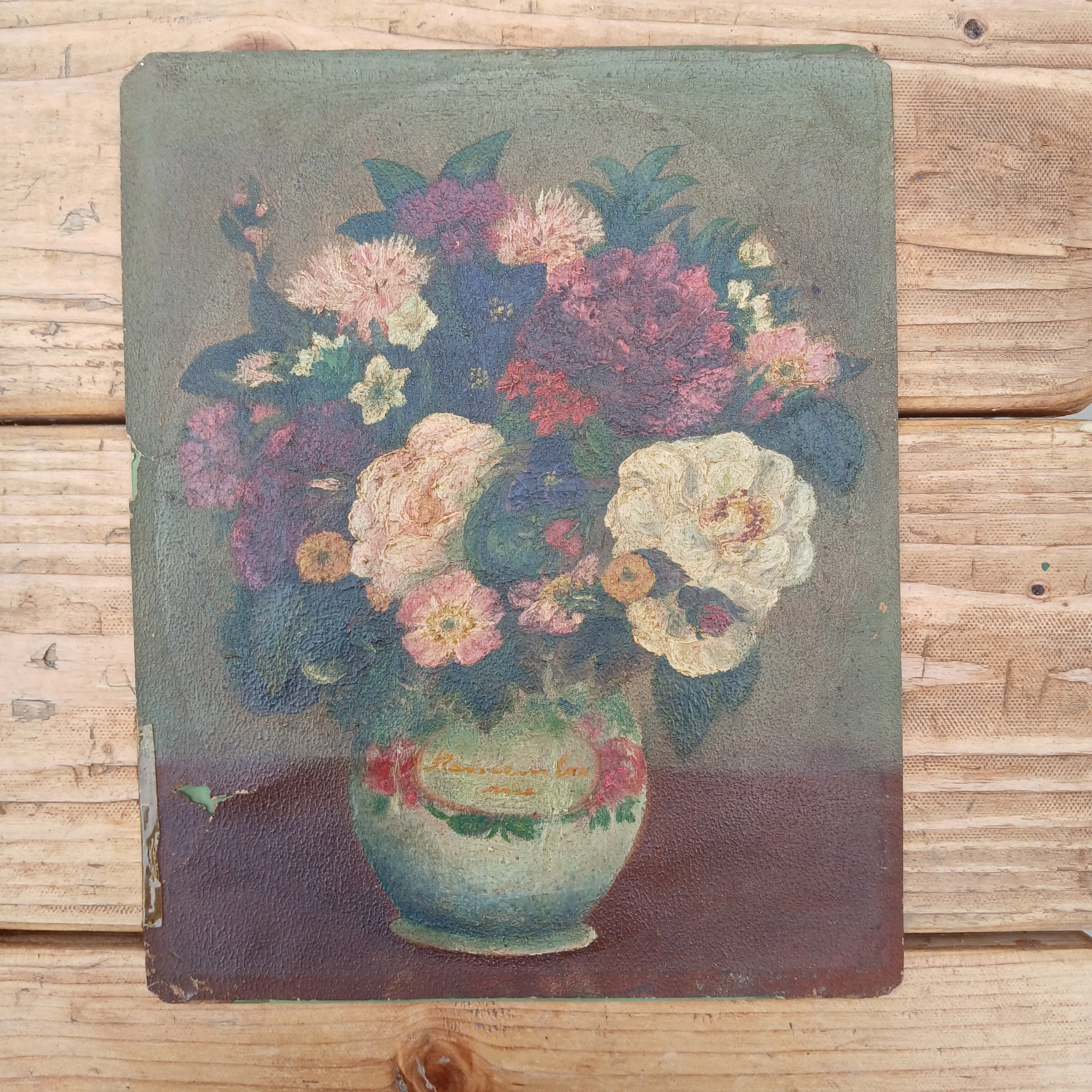 SMALL UNFRAMED FLORAL STILL LIFE OIL PAINTING classic mural painting