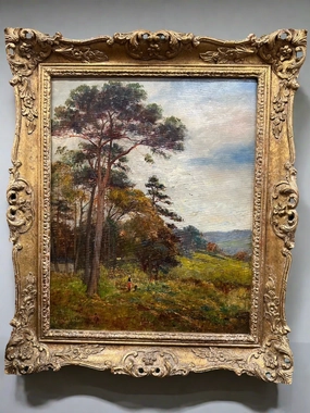 SMALL VERTICAL DUTCH LANDSCAPE OIL PAINTING BY ERNEST PARTON classic mural painting