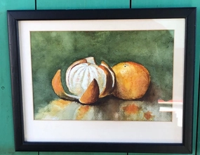 SMALL WATERCOLOR OF ORANGES classic mural painting