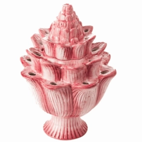 Small Watermelon Pink Artichoke Tulipiere home display ornament