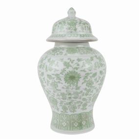 Soft Green Floral Jar (3 Sizes) home display ornament