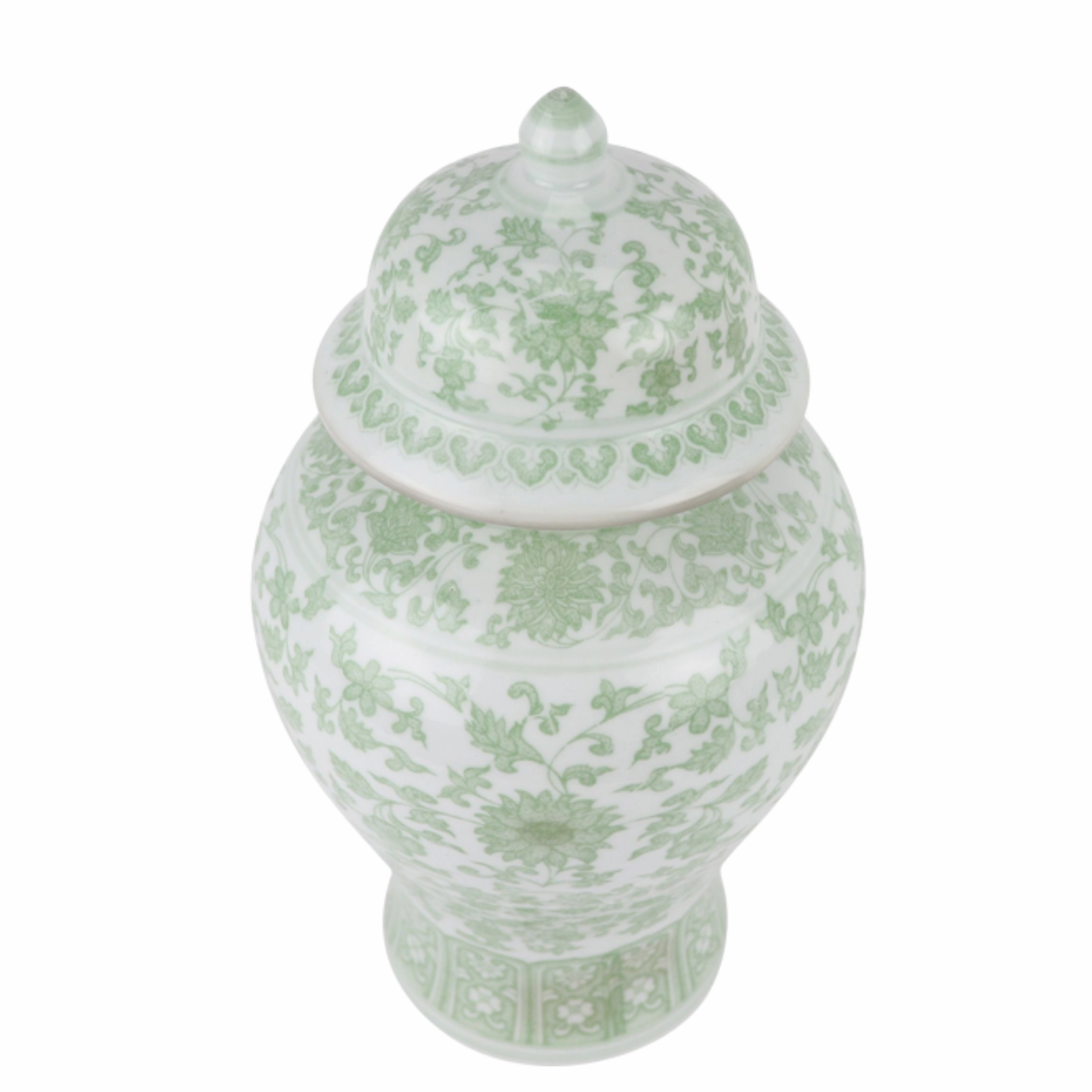 Soft Green Floral Jar (3 Sizes)
