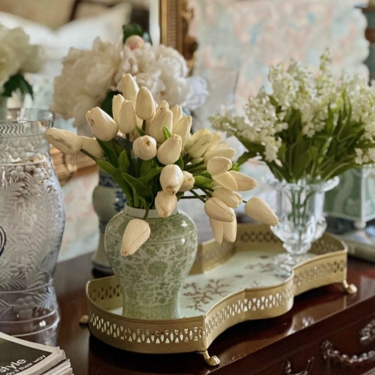 Soft Green Floral Jar (3 Sizes)