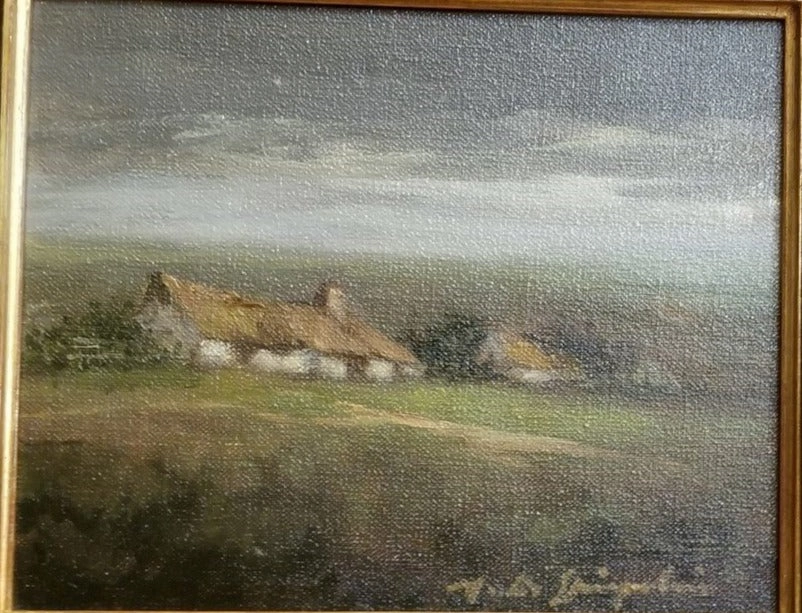 SOLD SMALL BELGIAN FARM OIL PAINTING