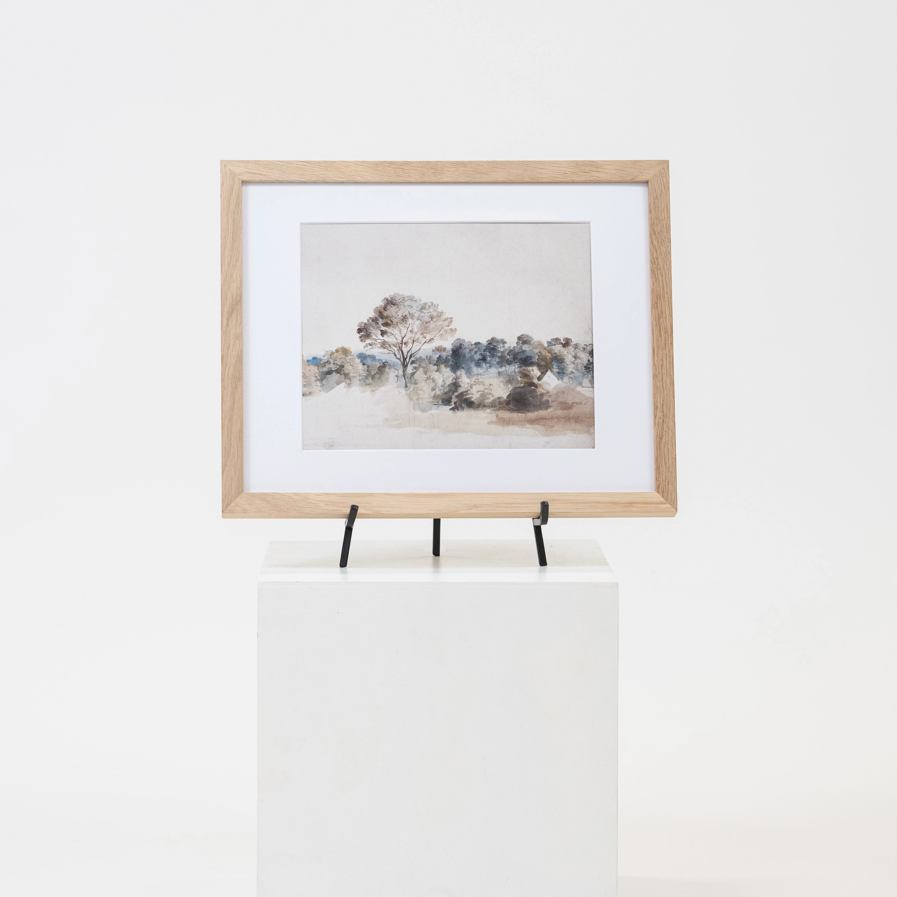 Solid Oak Picture Frame With Removable Mat framed wall decor