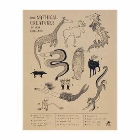 Some Mythical Creatures of New England Print framed wall decor