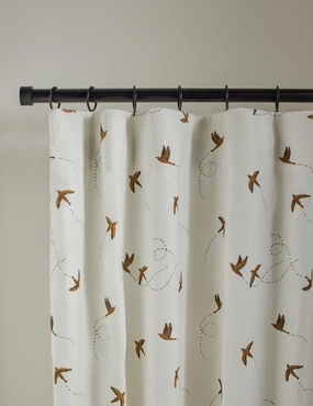 Sparrow Linen Curtain Panel by Rylee   Cru decorative tabletop item