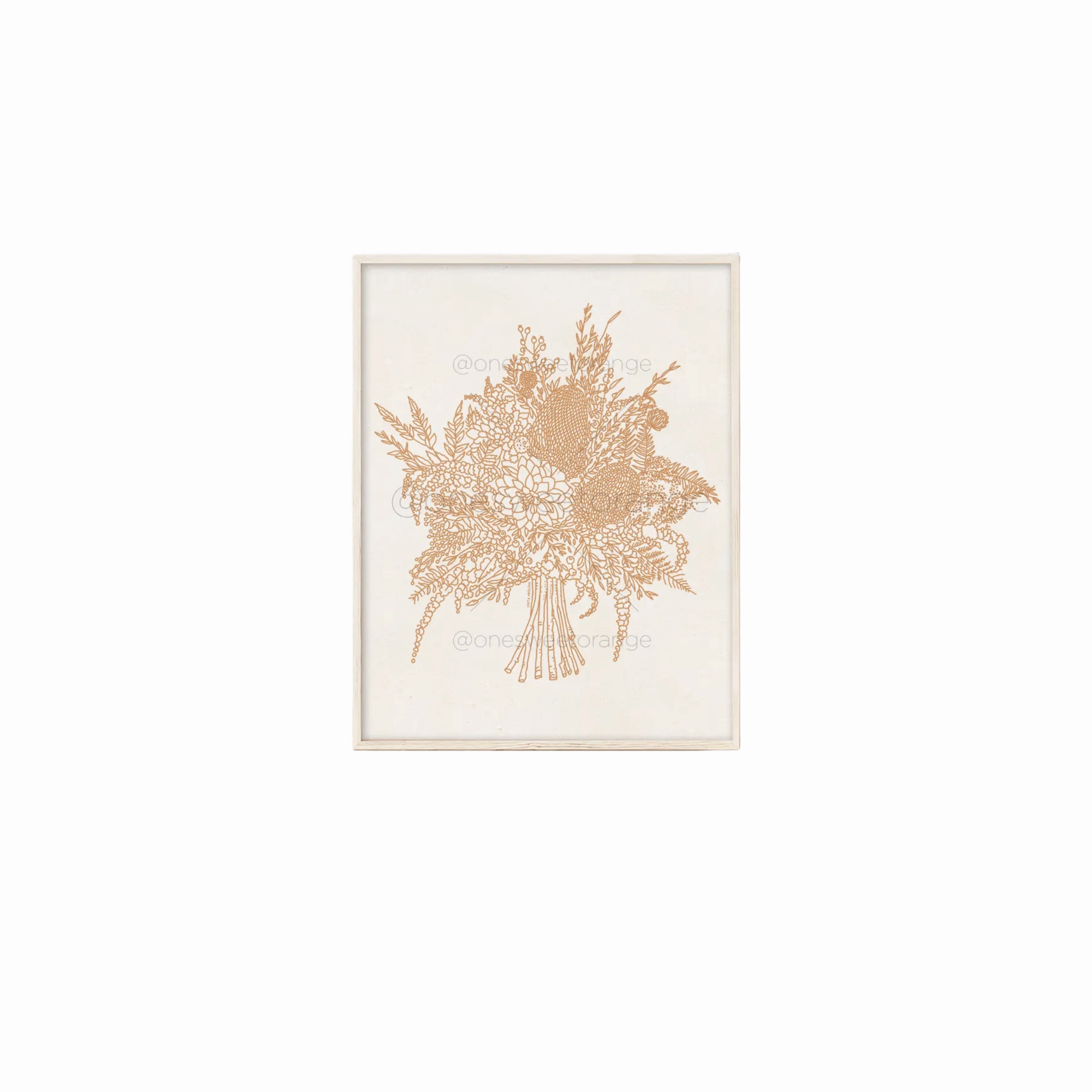 Spring Boho Floral Bouquet Art Print framed wall decor