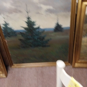 SPRUCE TREE IN A MEADOW OIL PAINTING ON CANVAS classic mural painting