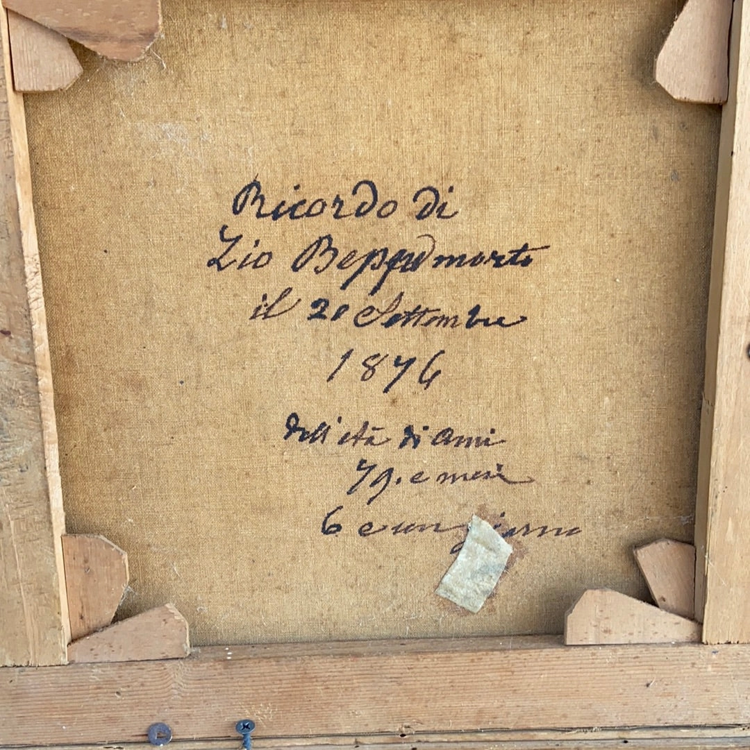 SQUARE FRAMED RELIGIOUS OIL PAINTING 1874 (AFTER RAPHAEL)